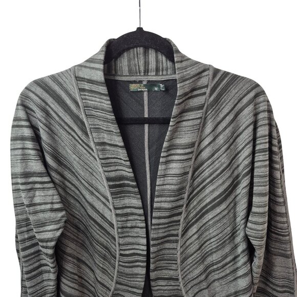 Prana Sweater Womens M Gray Wrap Cardigan Open Front Long Sleeve Casual Yoga - Picture 3 of 8